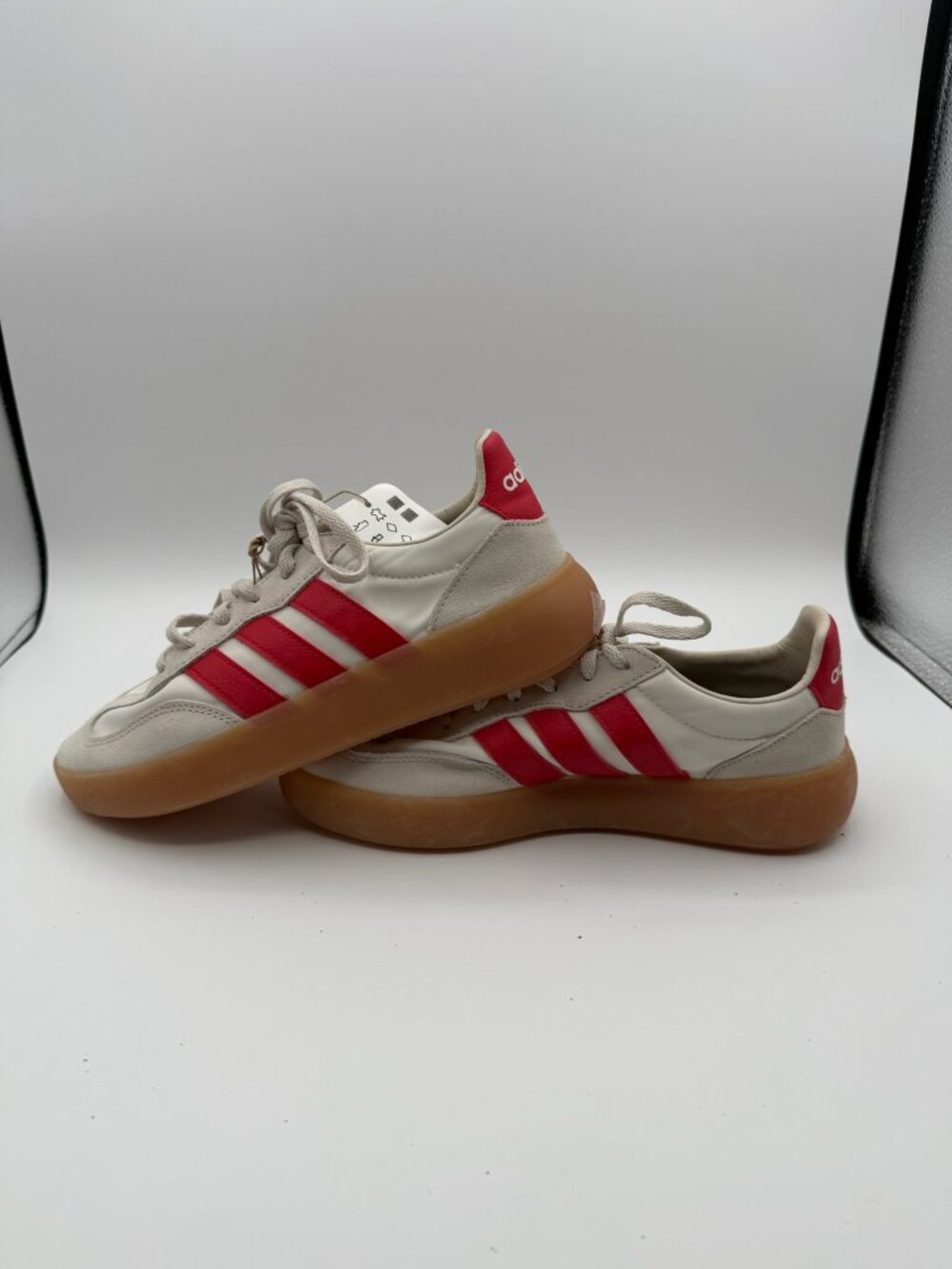 adidas Barreda Decode J Kids White Red Leather Gum Sneakers Size 6Y/ 7W JQ8855
